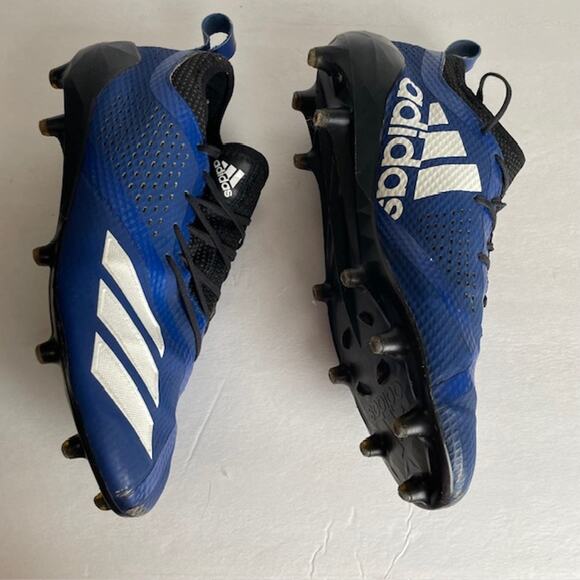 Adidas Adizero Football Cleats Size 9 Blue and White - Picture 7 of 12